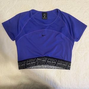 Nike Pro Dri-Fit Purple Crop Top, Small